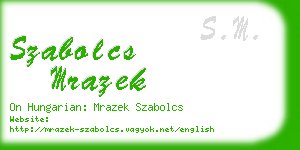 szabolcs mrazek business card